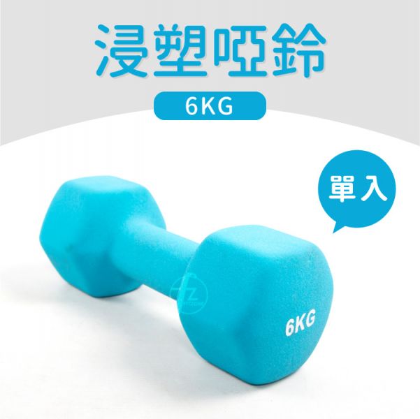 DB-01-6KG 六角浸塑啞鈴6KG/單入 