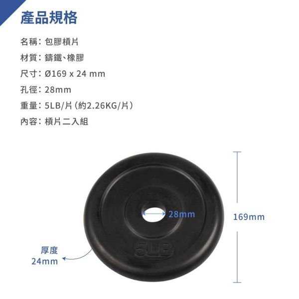 A1-15R-5LB Standard Rubber Plate rubber coated weight plate,rubber weight plate,barbell plate,weight plate,cast iron weight plate,strength training,weightlifting,home gym,gym equipment,free weights,fitness equipment,barbell weights