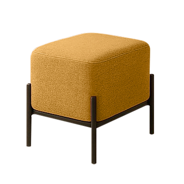 維克布面小方凳-鵝黃色 Hampton,漢汀堡,方型椅凳,矮凳,小椅子,小資族