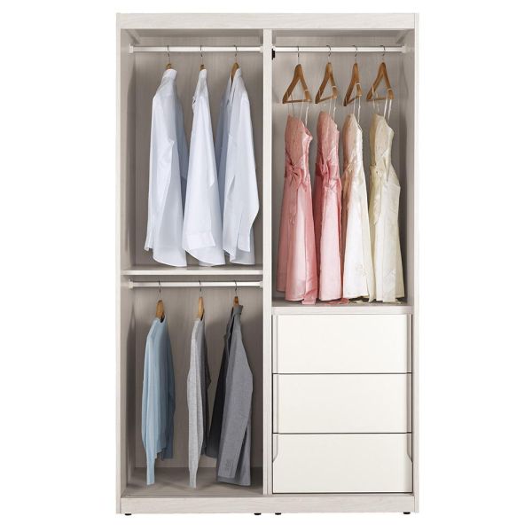 斯亞4尺拉門衣櫥 Hampton,漢汀堡,衣櫥,櫥櫃,櫃子,衣櫃,4尺拉門衣櫥,木心板材質,油壓緩衝後鈕,美背處理,鋼珠滑軌