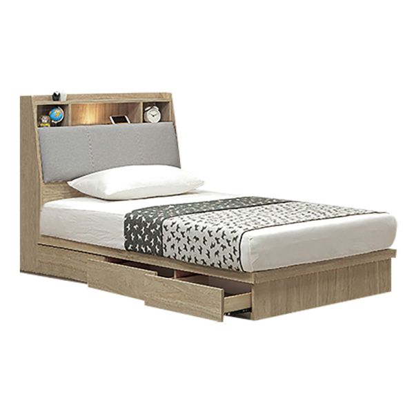 凱文3.5尺三抽床組 Hampton,漢汀堡,雙人床,床,床組,臥室,木心板,3.5尺三抽床組,鋼珠滑軌,附三個抽屜