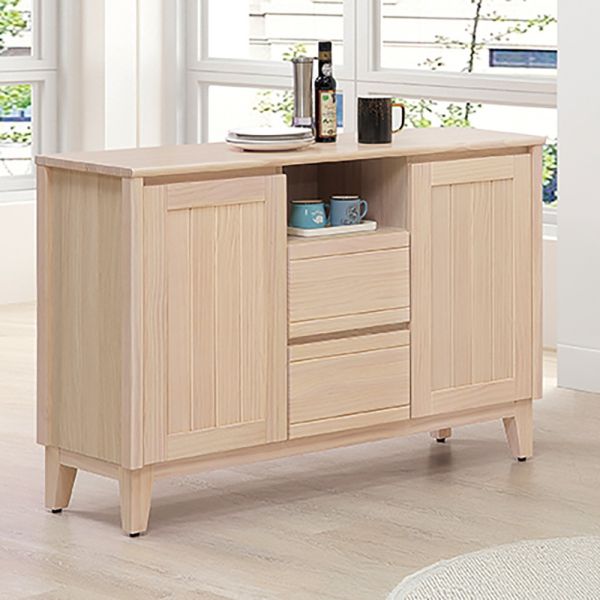 里都實木4尺餐櫃 Hampton,漢汀堡,實木4尺餐櫃,櫥櫃,櫃子,櫃類,三節式鋼珠滑軌,耐磨浮雕立體壓紋,A級紐西蘭松木,門片五金採用油壓緩衝鉸鍊