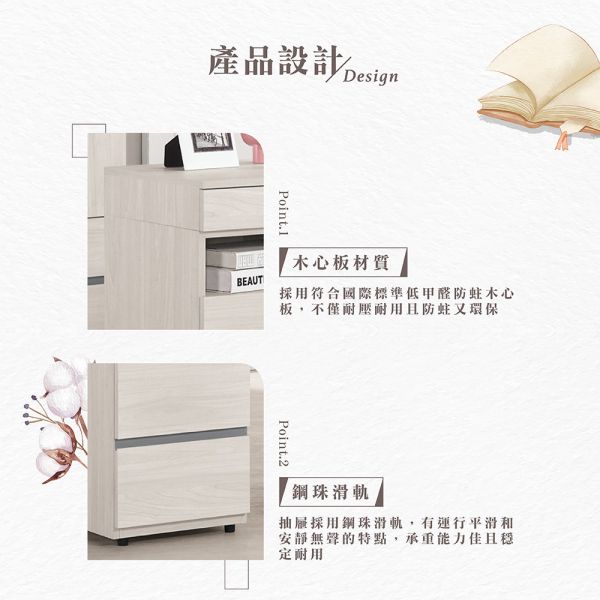 喬恩5尺書桌 Hampton,漢汀堡,5尺書桌,書桌,桌子,書房,木心板,PU耐磨耐水塗裝,鋼珠滑軌,背板採用美背處理