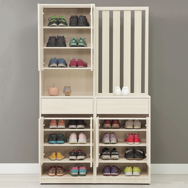 莎雅白榆木鞋櫃-2尺四門中空/屏風高鞋櫃 Hampton,漢汀堡,鞋櫃,櫃子,木心板材質,隔間櫃,耐重耐壓,家具,全木心板鋼刷耐磨板製,美背處理,鋼珠滑軌,後鈕油壓