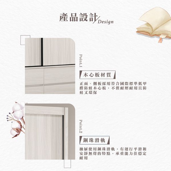 安希莉5尺四抽拉門衣櫥 Hampton,漢汀堡,衣櫥,櫥櫃,櫃子,衣櫃,木心板,PU耐磨耐水塗裝,鋼珠滑軌,背板採用美背處理,5尺四抽拉門衣櫥