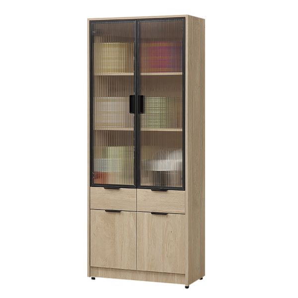 凱文2.5尺四門中抽書櫃 Hampton,漢汀堡,2.5尺四門中抽書櫃,書櫃,櫃子,櫃類,鋼珠滑軌,木心板材質,1.5mmABS封邊,美背處理