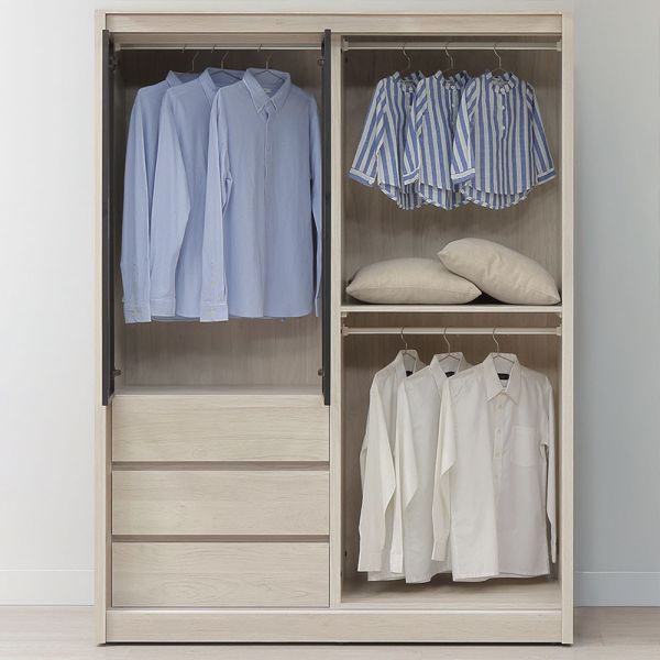 諾頓5尺衣櫥 Hampton,漢汀堡,衣櫥,櫥櫃,櫃子,衣櫃,木心板材質,美背處理,5尺衣櫥,鋼珠滑軌