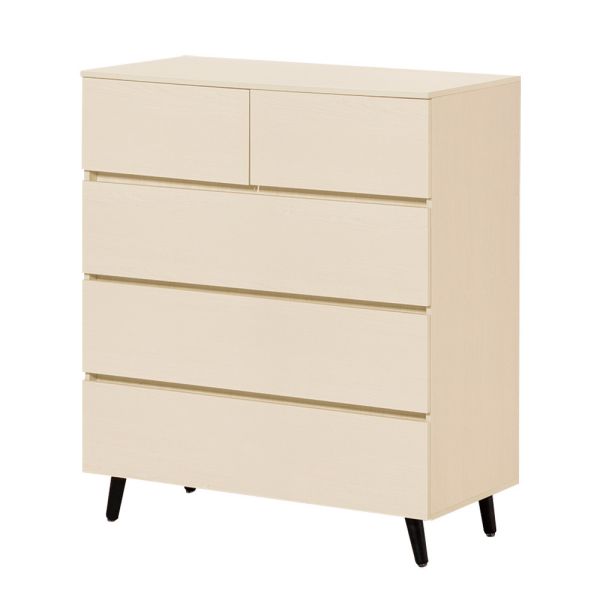 塔瑪白楓木五斗櫃 Hampton,漢汀堡,斗櫃,五斗櫃,櫥櫃,櫃子,櫃類,木心板,三節式緩衝式滑軌,美背處理