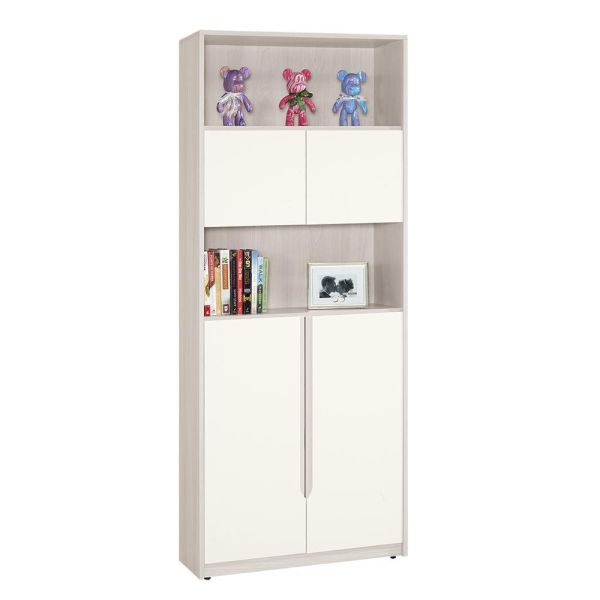 斯亞2.7尺中門書櫥 Hampton,漢汀堡,2.7尺中門書櫥,書櫃,櫃子,櫃類,符合國際標準低甲醛防蛀木心板材質,木心板材質,油壓緩衝後鈕,美背式處理