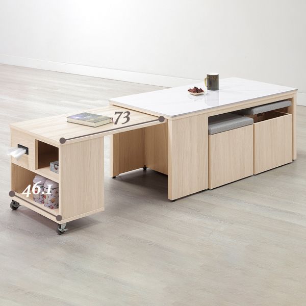 黛安岩板伸縮大茶几-含凳 Hampton,漢汀堡,岩板伸縮大茶几,大茶几,茶几,含凳,鋼珠滑軌,桌子,木心板材質,亮面岩板石