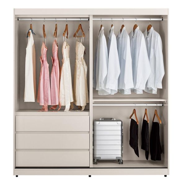 穆可6尺拉門衣櫥 Hampton,漢汀堡,衣櫥,櫥櫃,櫃子,衣櫃,6尺拉門衣櫥,A級環保木心板材質,油壓緩衝後鈕,美背處理