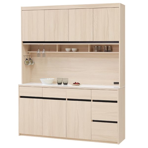 黛安5.3尺碗盤櫃組 Hampton,漢汀堡,5.3尺碗盤櫃組,櫥櫃,櫃子,櫃類,鋼珠滑軌,油壓後鈕,木心板材質