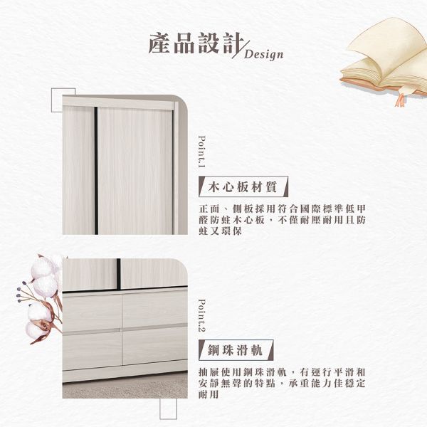 安希莉5尺四抽拉門衣櫥 Hampton,漢汀堡,衣櫥,櫥櫃,櫃子,衣櫃,木心板,PU耐磨耐水塗裝,鋼珠滑軌,背板採用美背處理,5尺四抽拉門衣櫥