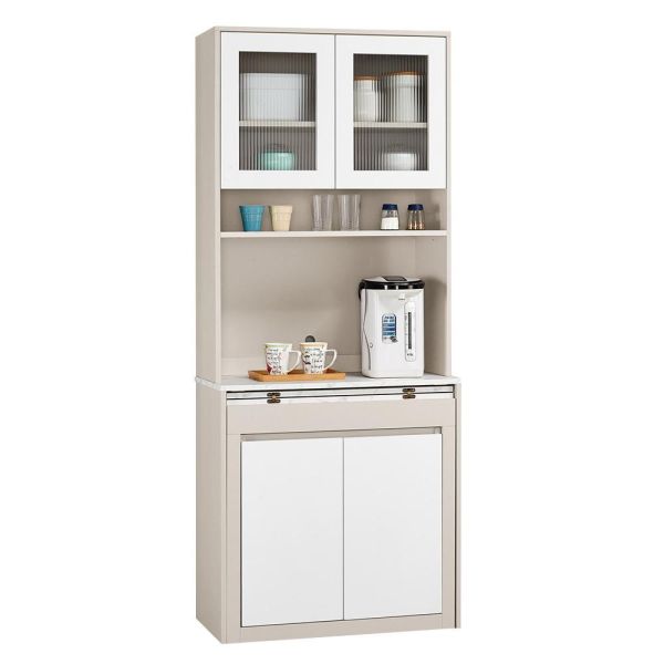 穆可2.7尺伸縮收納餐桌櫃 Hampton,漢汀堡,2.7尺伸縮收納餐桌櫃,櫥櫃,櫃子,櫃類,A級環保木心板材質,美背式處理,PU耐磨耐水塗裝,桌子,餐桌櫃