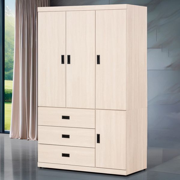 詩蓓白梧桐4X7尺衣櫥 Hampton,漢汀堡,衣櫥,櫥櫃,櫃子,衣櫃,木心板材質,美背處理,4X7尺衣櫥,鋼珠滑軌