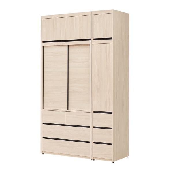 黛安4.8尺衣櫥 Hampton,漢汀堡,衣櫥,櫥櫃,櫃子,衣櫃,木心板材質,美背處理,4.8尺衣櫥,鋼珠滑軌