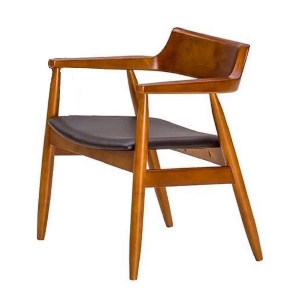 路克實木餐椅-柚木色-2入組/4入組 Hampton,漢汀堡,餐椅,椅子,實木,實木餐椅,橡膠木實木材質,PU皮革,穩固耐用