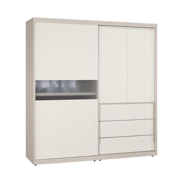 斯亞6尺拉門衣櫥 Hampton,漢汀堡,衣櫥,櫥櫃,櫃子,衣櫃,6尺拉門衣櫥,木心板材質,油壓緩衝後鈕,美背處理,鋼珠滑軌