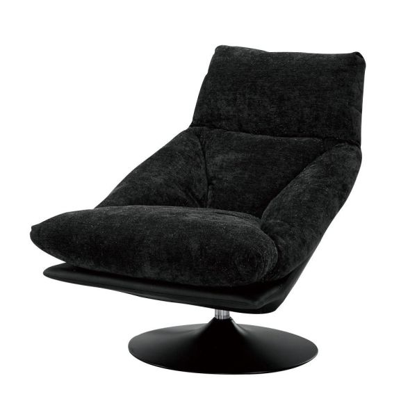 柏克布面休閒椅-黑色 Hampton,漢汀堡,沙發,單人沙發,高級麻布材質,高密度泡棉,黑色五金圓盤腳座,可360度旋轉,沙發椅,椅子,單人椅,休閒椅