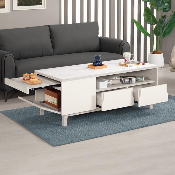 斯亞4尺岩板大茶几 Hampton,漢汀堡,茶几,4尺岩板大茶几,茶几,桌子,咖啡桌,國際標準低甲醛防蛀木心板材質,鋼珠滑軌