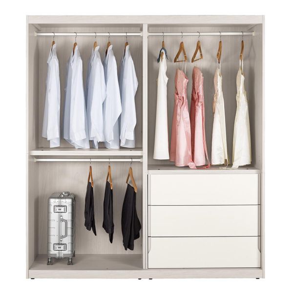 斯亞6尺拉門衣櫥 Hampton,漢汀堡,衣櫥,櫥櫃,櫃子,衣櫃,6尺拉門衣櫥,木心板材質,油壓緩衝後鈕,美背處理,鋼珠滑軌