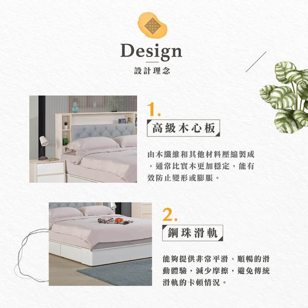 路吉5尺床組 Hampton,漢汀堡,床組,床架,雙人床架,鋼珠滑軌,美背處理,高級木心板