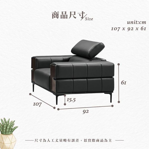 雷格單人沙發椅 Hampton,漢汀堡,沙發,沙發組,高級人工合成皮革,高密度泡棉,實木骨架,靠枕可無段式調整,沙發椅,椅子