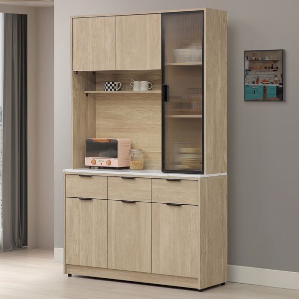 凱文4尺碗盤櫃組 Hampton,漢汀堡,4尺碗盤櫃組,櫥櫃,櫃子,櫃類,鋼珠滑軌,美背處理,木心板材質