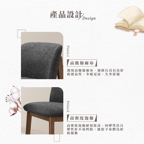 穆瑞實木吧椅-2入組 Hampton,漢汀堡,吧椅,實木,休閒椅,吧檯椅,椅子,接待椅,高級棉麻布,高密度泡棉,PU耐磨耐水塗裝
