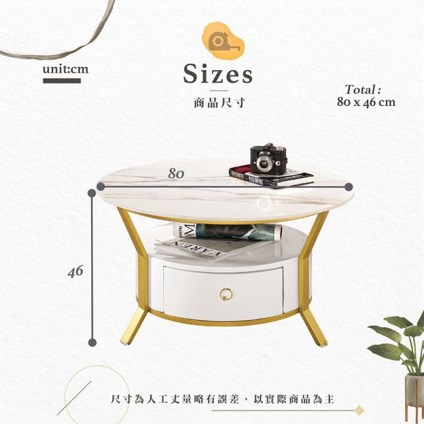 穆雅2.7尺岩板大圓几 Hampton,漢汀堡,茶几,大茶几,天然石面,岩板桌面,鐵管腳座,防鏽烤漆工藝