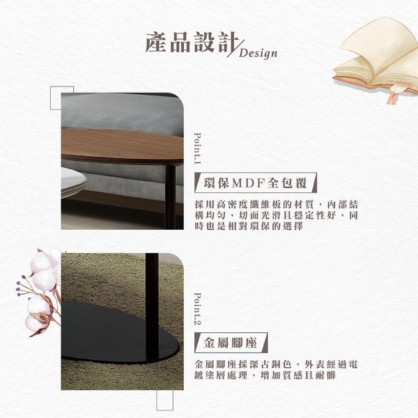 喬治克小茶几 Hampton,漢汀堡,茶几,大茶几,金屬腳座,環保MDF全包覆,簡約造型,電鍍塗層處理