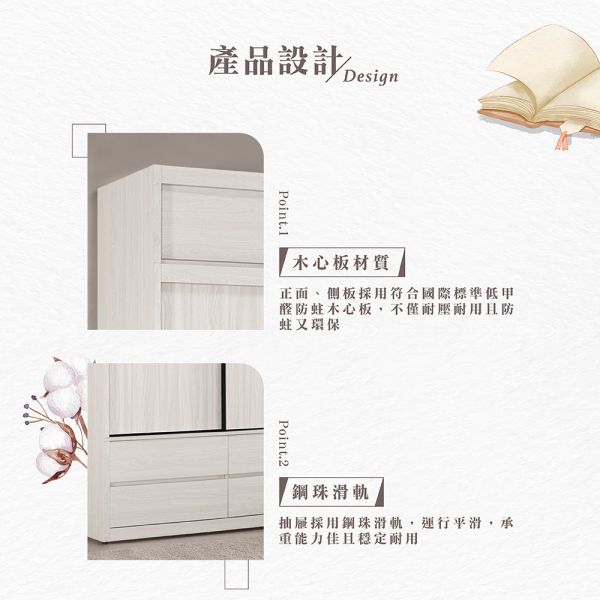 安希莉5尺被櫥式四抽拉門衣櫥 Hampton,漢汀堡,衣櫥,櫥櫃,櫃子,衣櫃,木心板,PU耐磨耐水塗裝,背板採用美背處理,莉5尺被櫥式四抽拉門衣櫥,鋼珠滑軌