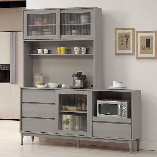 莫卡6尺碗盤櫃組 Hampton,漢汀堡,6尺碗盤櫃組,櫥櫃,櫃子,櫃類,鋼珠滑軌,不鏽鋼緩衝後鈕,木心板材質,實木腳架,長虹PS板,1.5mmABS封邊