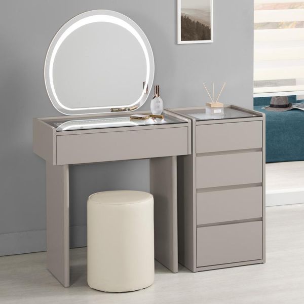 艾琳3.7尺化妝台-含椅 Hampton,漢汀堡,化妝桌,化妝台,化妝椅,化妝桌椅,化妝鏡台,鏡台,鏡台含椅,3.7尺化妝台,鋼珠滑軌,採用PU耐磨耐水塗裝