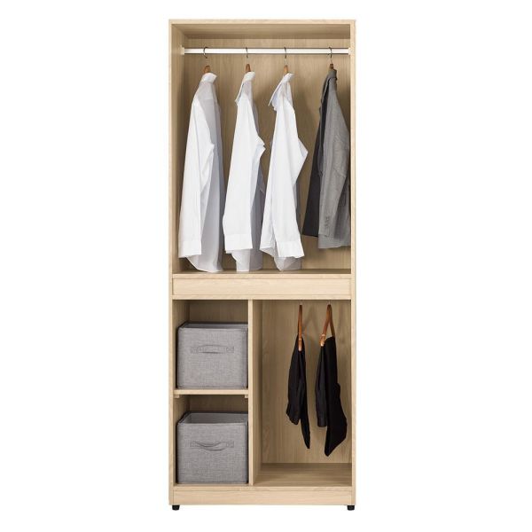 迪伊2.5尺收納衣櫥 Hampton,漢汀堡,衣櫥,櫥櫃,櫃子,衣櫃,2.5尺收納衣櫥,A級環保木心板材質,油壓緩衝後鈕,美背處理