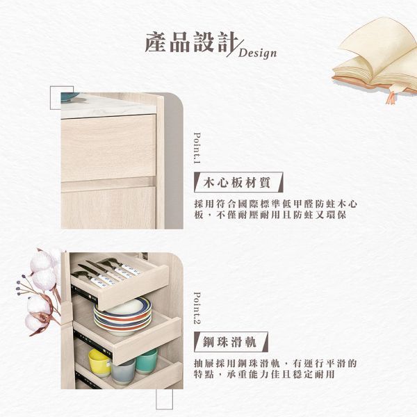 艾迪3尺餐櫃 Hampton,漢汀堡,3尺餐櫃,櫥櫃,櫃子,櫃類,鋼珠滑軌,美背處理,餐桌,木心板材質,符合國際標準低甲醛防蛀木心板,桌子