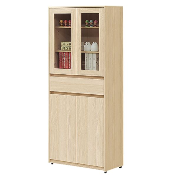 奧德白橡色中抽四門書櫥 Hampton,漢汀堡,中抽四門書櫥,書櫃,櫃子,櫃類,鋼珠滑軌,木心板材質,鋼珠滑軌,緩衝後鈕,美背處理