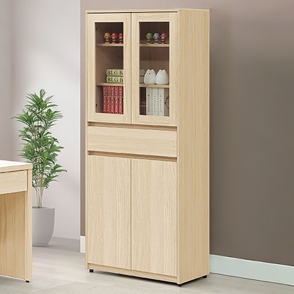 奧德白橡色中抽四門書櫥 Hampton,漢汀堡,中抽四門書櫥,書櫃,櫃子,櫃類,鋼珠滑軌,木心板材質,鋼珠滑軌,緩衝後鈕,美背處理