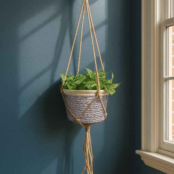 手工編織吊籃盆栽 Hampton,漢汀堡,手工編織吊籃盆栽,吊籃盆栽,植物