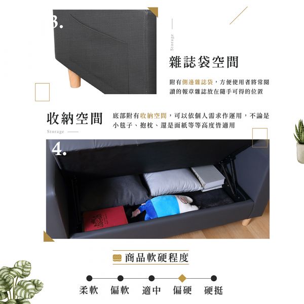 青木雙人布面收納沙發-銀河灰 Hampton,漢汀堡,沙發,雙人沙發,布沙發,可收納,小資族/雜誌袋設計