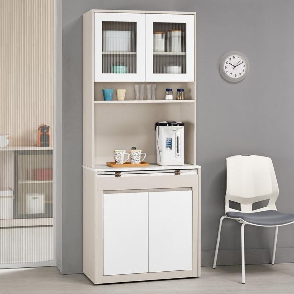 穆可2.7尺伸縮收納餐桌櫃 Hampton,漢汀堡,2.7尺伸縮收納餐桌櫃,櫥櫃,櫃子,櫃類,A級環保木心板材質,美背式處理,PU耐磨耐水塗裝,桌子,餐桌櫃