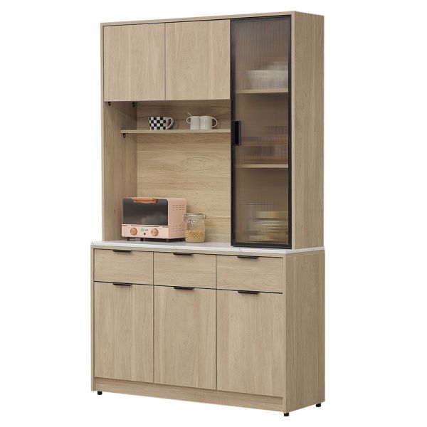 凱文4尺碗盤櫃組 Hampton,漢汀堡,4尺碗盤櫃組,櫥櫃,櫃子,櫃類,鋼珠滑軌,美背處理,木心板材質