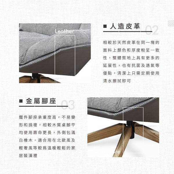 麥娜單人旋轉沙發椅-灰格紋 森得,沙發,單人座,主人椅