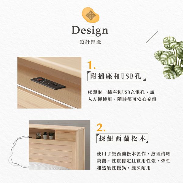 納修洗白色5尺懸浮式床組 Hampton,漢汀堡,5尺床,雙人床,床組
