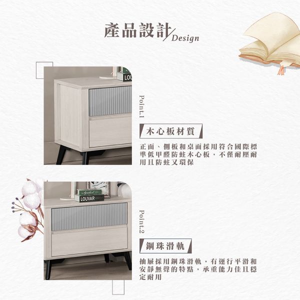 肯伊瓦1.8尺床頭櫃 Hampton,漢汀堡,床頭櫃,櫥櫃,櫃子,櫃類,木心板,鋼珠滑軌,美背處理,1.8尺床頭櫃
