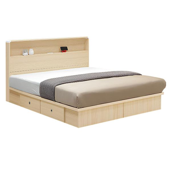 羅尼5尺四抽床組 Hampton,漢汀堡,雙人床,床,床組,臥室,木心板,5尺床組,靜音鋼珠滑軌,附四個抽屜