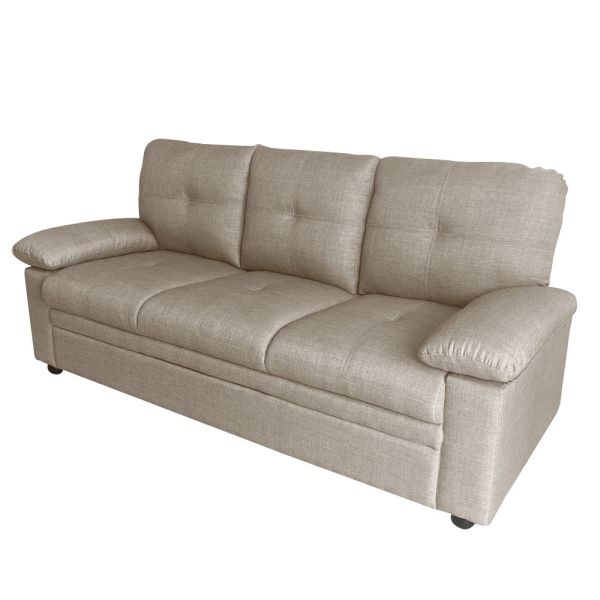 查爾斯美式三人沙發-卡其 hampton,漢汀堡,沙發,布沙發,三人座,美式,美式沙發,亞麻布