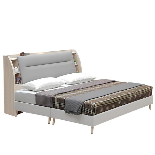 諾頓5尺床組 Hampton,漢汀堡,雙人床,床,床組,臥室,木心板,5尺床組,貓抓皮靠枕,美背處理