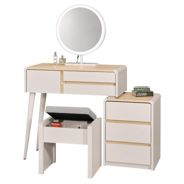 迪伊2.7尺伸縮化妝台-含椅 Hampton,漢汀堡,化妝桌,化妝台,化妝椅,化妝桌椅,化妝鏡台,鏡台,鏡台含椅,2.7尺伸縮化妝台,三節式鋼珠滑軌,採用PU耐磨耐水塗裝