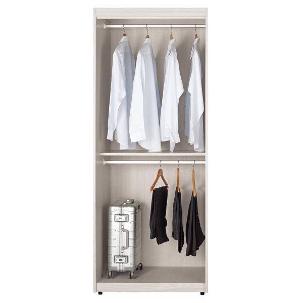 斯亞2.7尺雙吊衣櫥 Hampton,漢汀堡,衣櫥,櫥櫃,櫃子,衣櫃,2.7尺雙吊衣櫥,木心板材質,油壓緩衝後鈕,美背處理